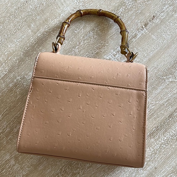 Light Brown Bamboo Handle Mini Purse - Picture 2 of 3